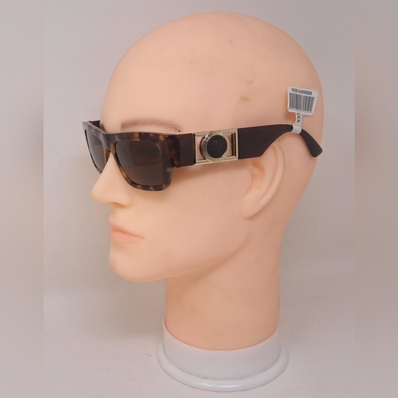 NWT Versace Men's Sunglasses Rectangle Medusa Havana Italy VE4416-U 53-18-145 - Picture 14 of 16